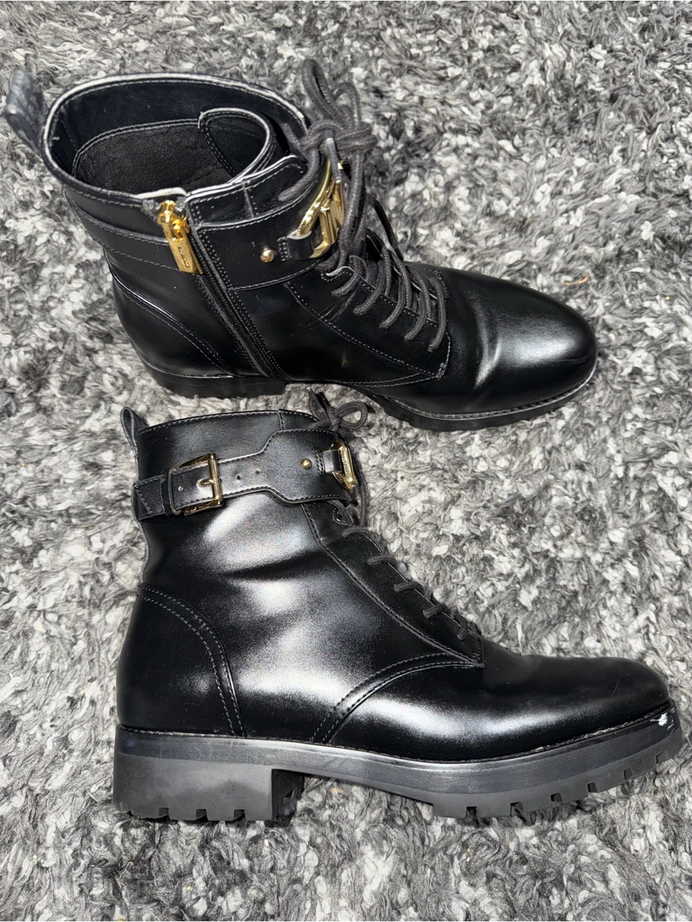 Michael Kors Kincaid Leather Combat Boot Lace Up Bootie - SIZE: 10 US.